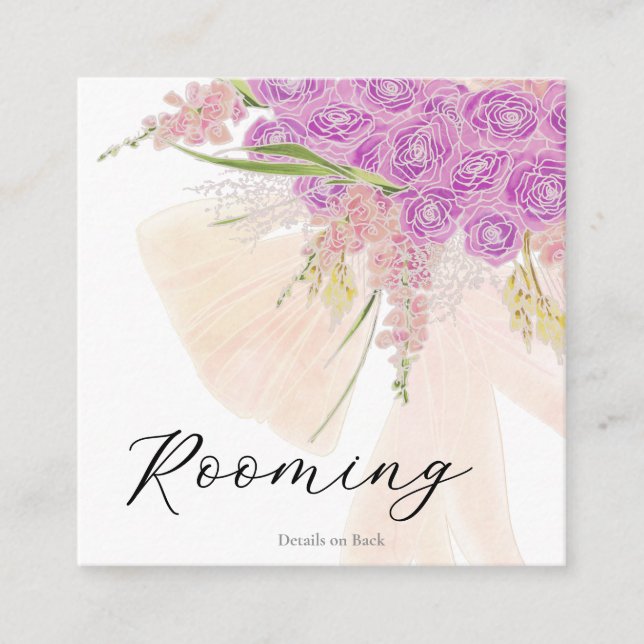 La Boca Rosa Sheer bow Bouquet Rooming Enclosure Card (Front)