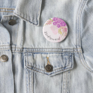 La Boca Vendretti Pink Bow Bouquet bridesmaid Button