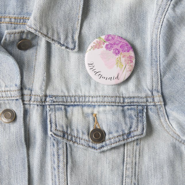La Boca Vendretti  Pink Bow Bouquet bridesmaid  Button (In Situ)