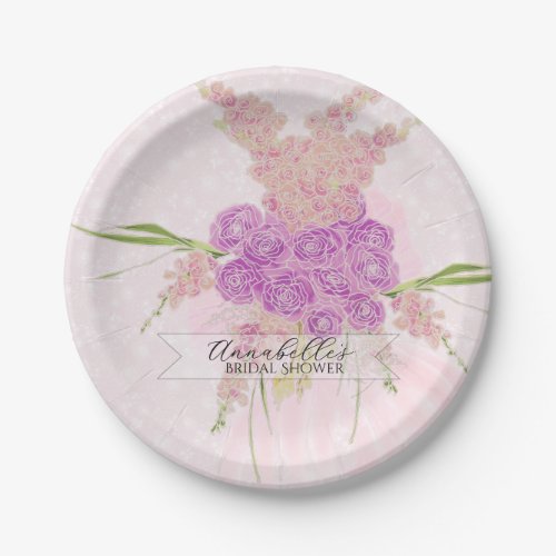 La Boca Vendretti Sheer pink Bow Bouquet Paper Plates