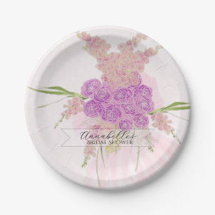 La Boca Vendretti Sheer pink Bow Bouquet Paper Plates