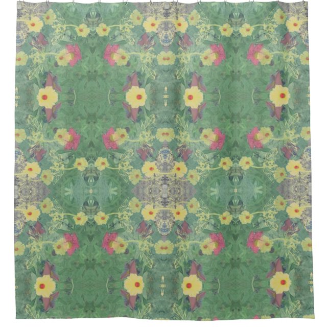 La Boca Wildflower Symm. Shower Curtain (Front)