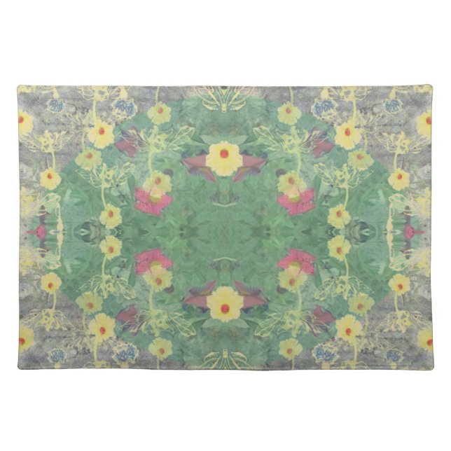 La Boca Wildflower Symmetry Cloth Placemat (Front)