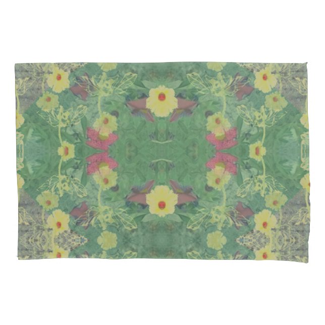 La Boca Wildflower Symmetry Pillow Case (Front)