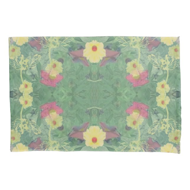 La Boca Wildflower Symmetry Pillow Case (Front)