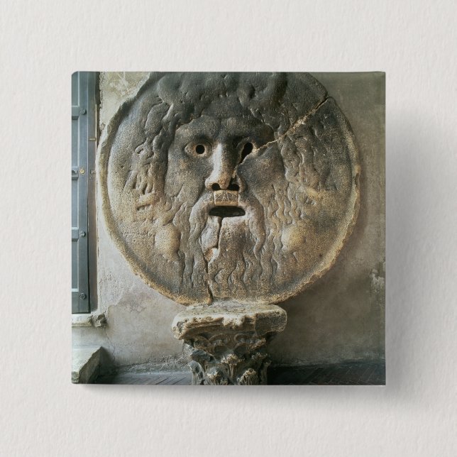 La Bocca di Verita (The Mouth of Truth) (photo) Button (Front)