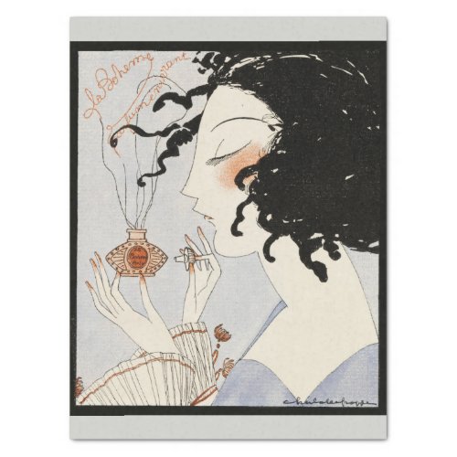 LA BOHEMELADY WITH PERFUME BOTTLE ART DECO BEAUTY TISSUE PAPER