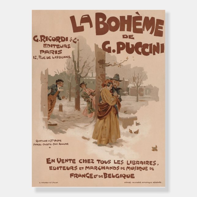 La Boheme Puccini Opera 1895 Poster (Front)