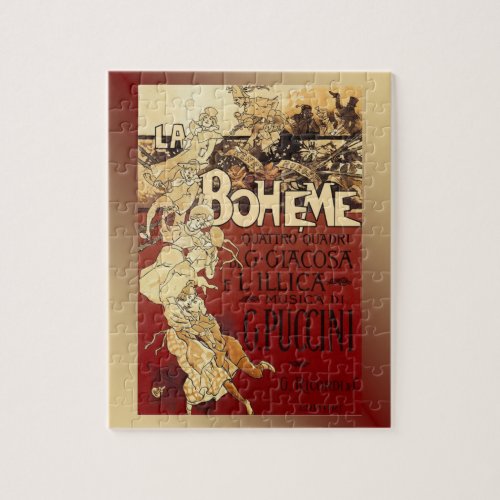 La Boheme  Puccini Opera 1896 Poster  Jigsaw Puzzle