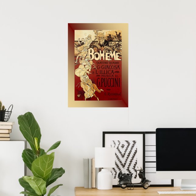 La Boheme ~ Puccini Opera 1896 Poster w/Background | Zazzle