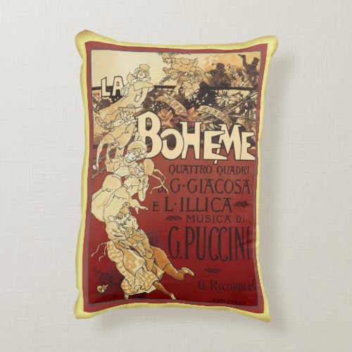 La Boheme  Puccini Opera  Paris Bohemian Life  Accent Pillow