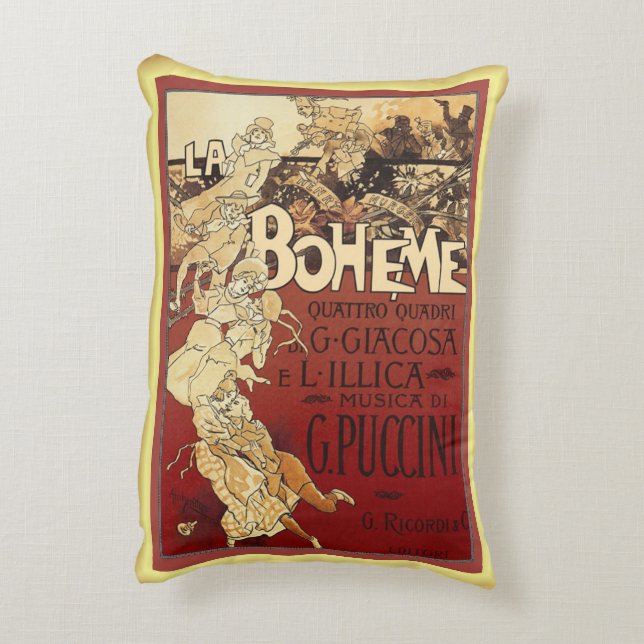 La Boheme ~ Puccini Opera ~ Paris Bohemian Life ~ Accent Pillow (Back(Vertical))