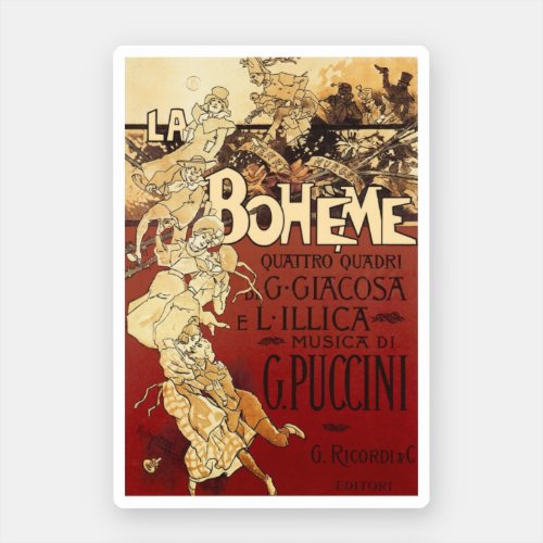 La Bohme _ vintage 1896 poster Sticker