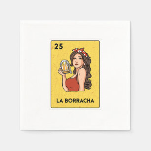 La Borracha Mexican Lottery Bingo Card Player Napkins
