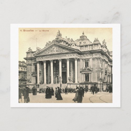 La Bourse Brussels Belgium Vintage Postcard