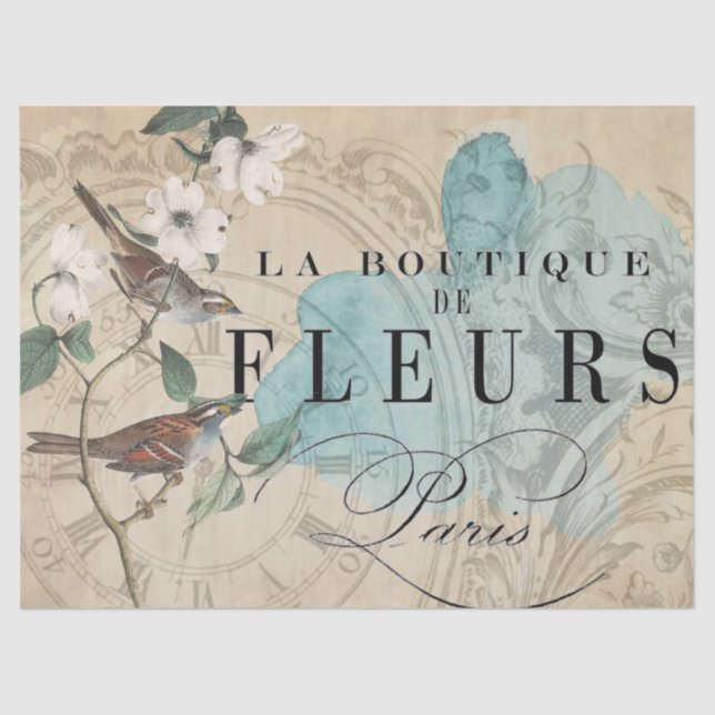 La Boutique Bird Decoupage Sheet (Front)