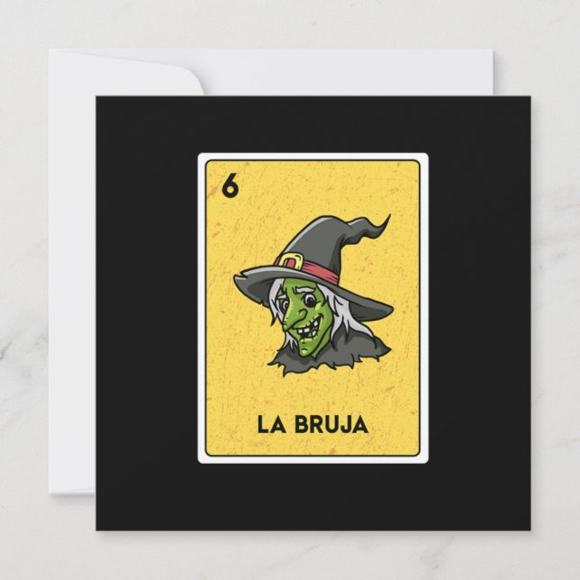La Bruja Mexican Lottery Bingo Game Card Player (Front)