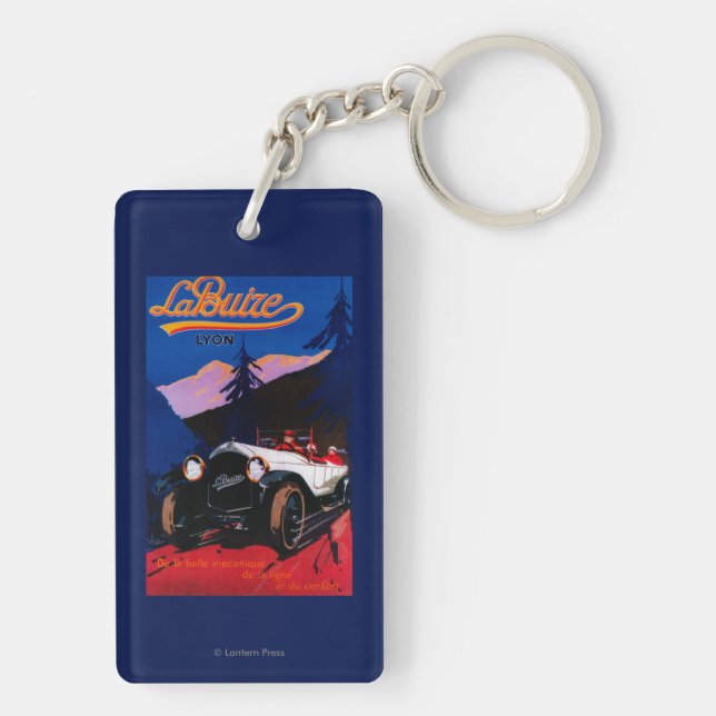 La Buize Lyon Vintage PosterEurope Keychain (Back)
