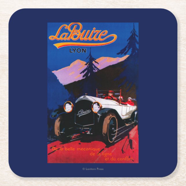 La Buize Lyon Vintage PosterEurope Square Paper Coaster (Front)