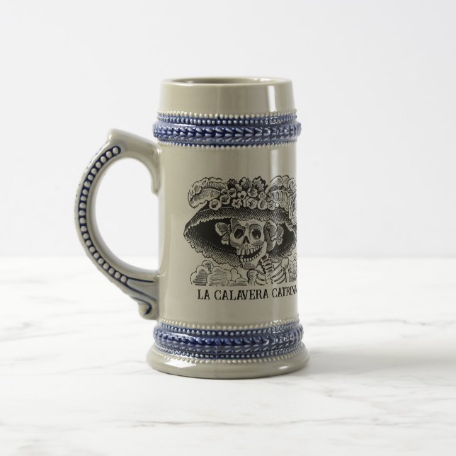 La Calavera Catrina Beer Stein (Left)