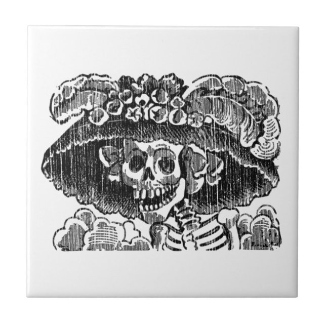 La Calavera Catrina Ceramic Tile (Front)