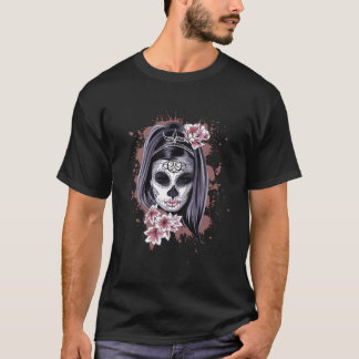 La Calavera Catrina Halloween Candy Sugar Skull T-Shirt