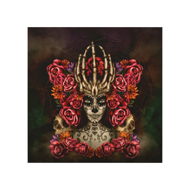 La Calavera Catrina Wood Wall Art (Front)