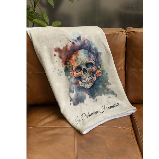 La Calavera Hermosa, custom Fleece Blanket (Creator Uploaded)