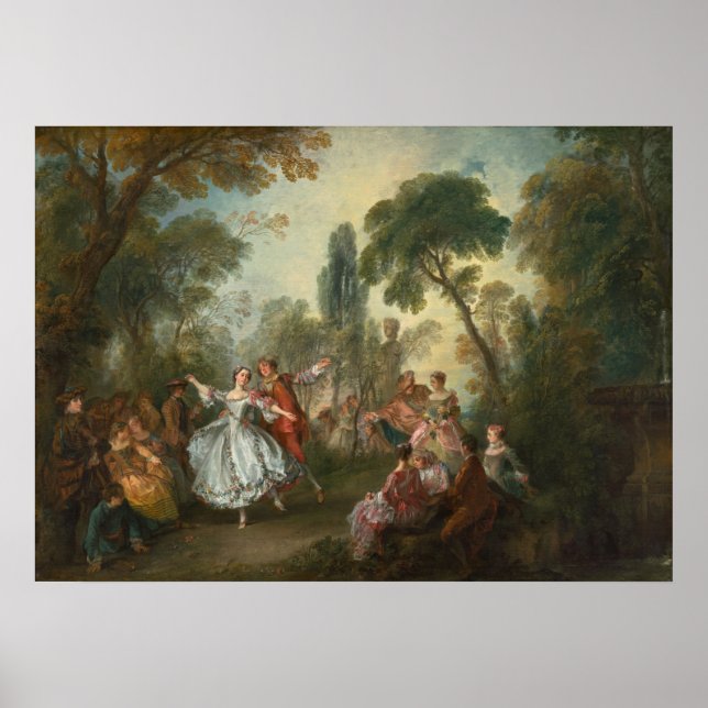 La Camargo Dancing - Nicolas Lancret Fine Art Poster (Front)