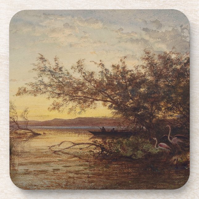 La Camargue, Coucher De Soleil – Félix Ziem Beverage Coaster (Front)