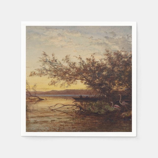 La Camargue, Coucher De Soleil – Félix Ziem Napkins (Front)