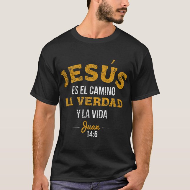 La Camisa de Jesus en Espanol Christian Spanish T-Shirt (Front)