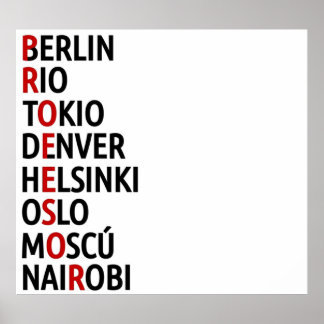 La Casa de Papel Names of Cities Poster