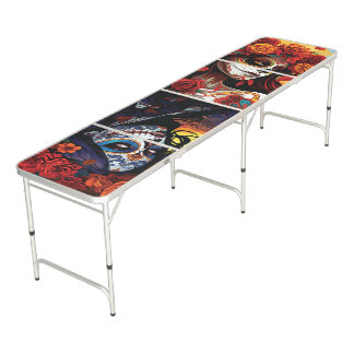 La Catrina Calavera Day of the Dead Halloween Beer Pong Table