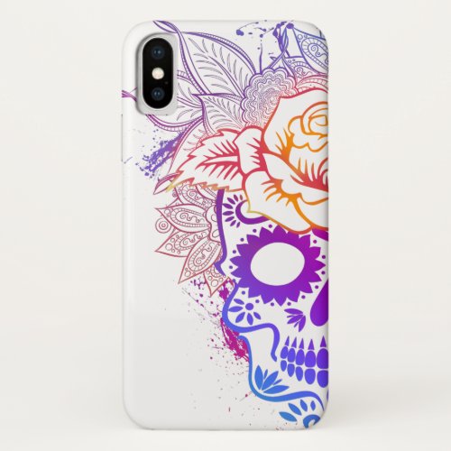 La Catrina Day of the Dead Floral Skull iPhone X Case