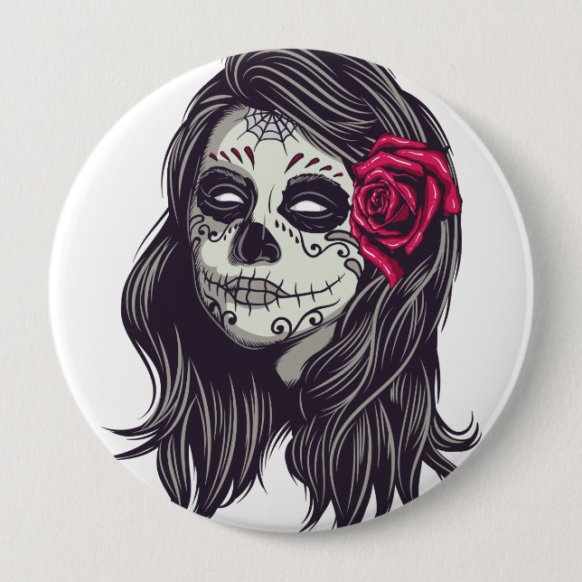 La Catrina - Dia De Los Muertos Button (Front)
