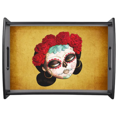 La Catrina _ Dia de Los Muertos Girl Serving Tray