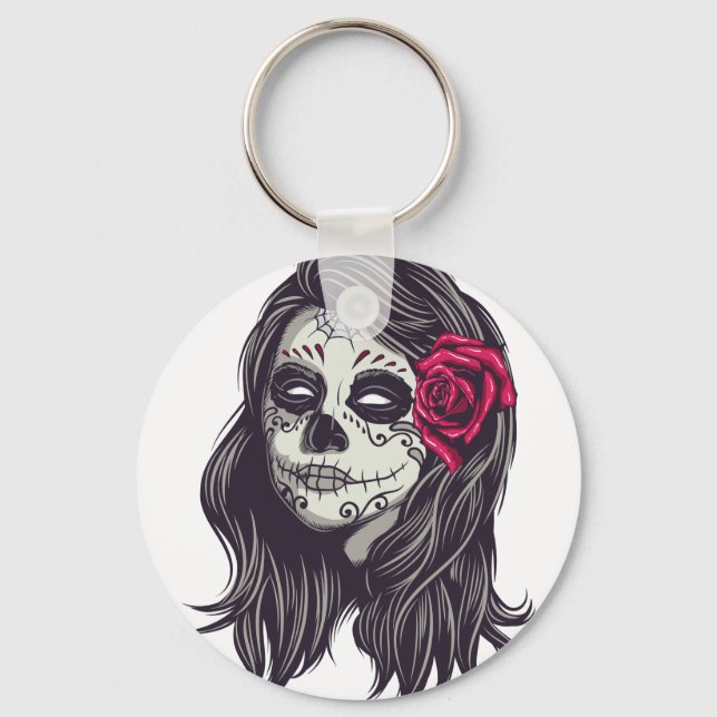 La Catrina - Dia De Los Muertos Keychain (Front)