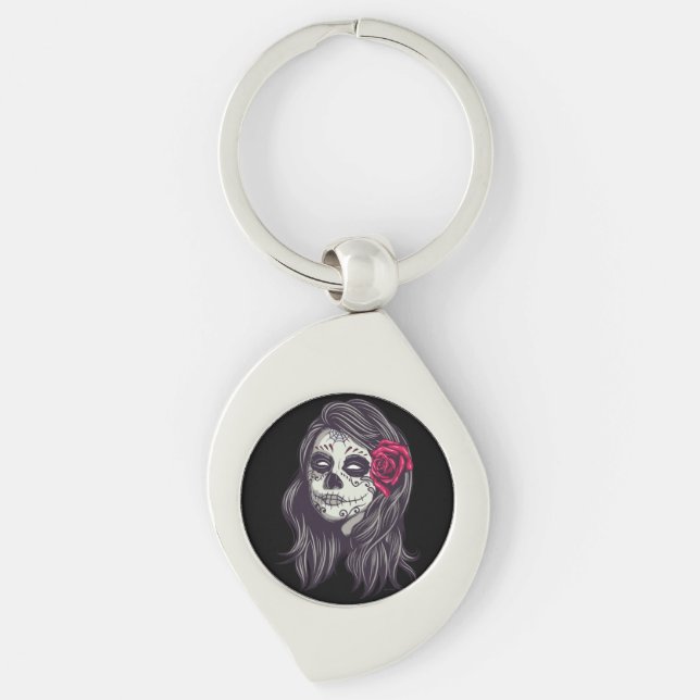 La Catrina - Dia De Los Muertos Keychain (Front)