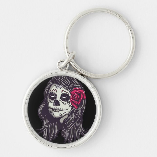 La Catrina - Dia De Los Muertos Keychain (Front)