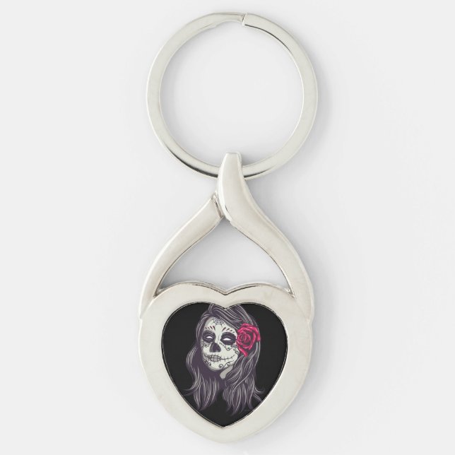 La Catrina - Dia De Los Muertos Keychain (Front)