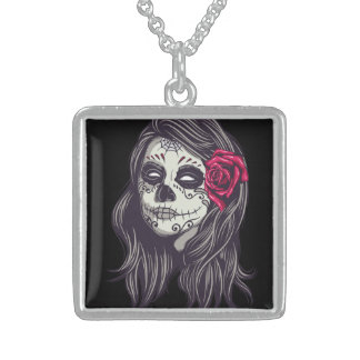 La Catrina - Dia De Los Muertos Sterling Silver Necklace