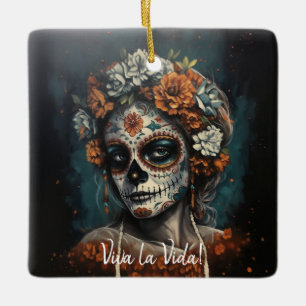 La Catrina Eternal Spirit Dia de los Muertos Ceramic Ornament