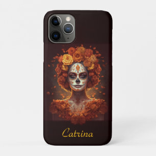 La Catrina Marigold Dia de los Muertos Sugar Skull iPhone 11 Pro Case