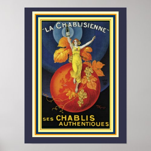 La Chablisienne Art Deco Poster 12 x 16