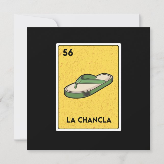 La Chancla Mexican Lottery Bingo Game Card Player (Front)