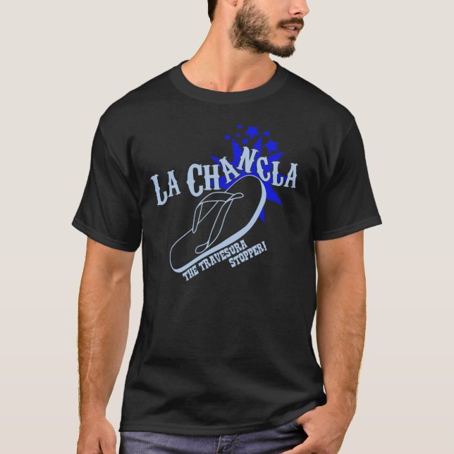 La Chancla The Travesura Stopper Funny Mexican T-Shirt (Front)