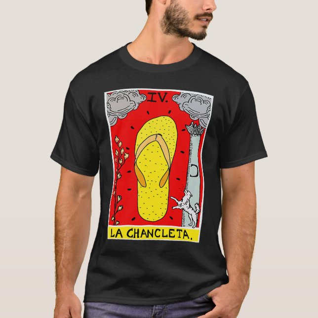 La Chancleta The Flip Flop Tarot Card  Latina Lati T-Shirt (Front)