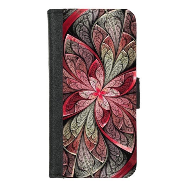 La Chanteuse Incarnat Abstract Pink Stained Glass iPhone Wallet Case (Front)