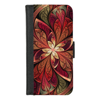 La Chanteuse Rouge Red Abstract Stained Glass iPhone 8/7 Wallet Case